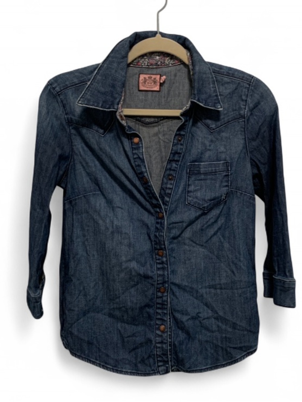 Juicy Couture Denim Button-Up Shirt - Dark Blue